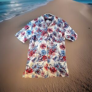 Boca Classics Men's Firework Print‎ Short Sleeve Button Up Shirt Size XXL